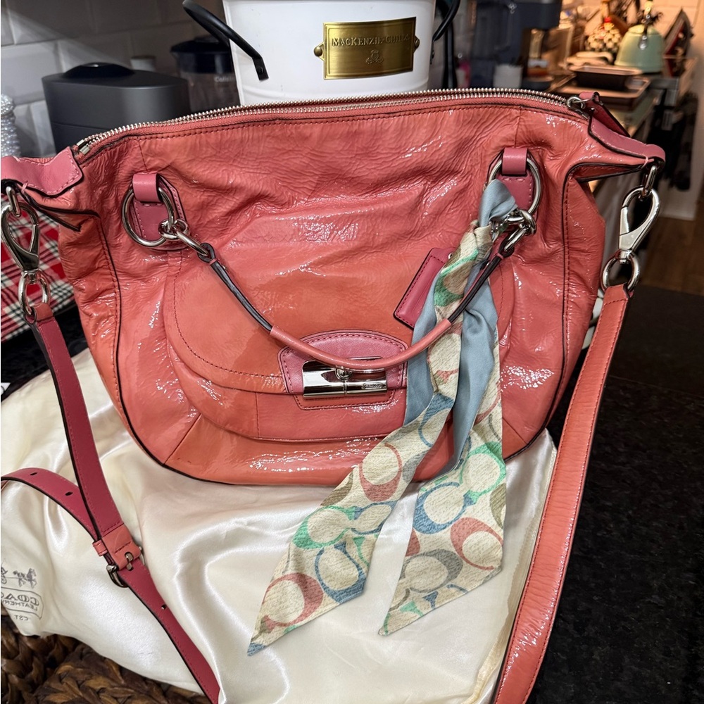 Coach Pink Leather Shoulder Bag